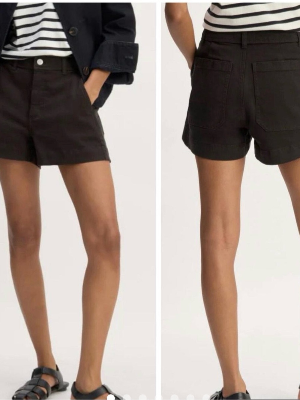 Everlane Black Cuffed Cotton Jean Shorts